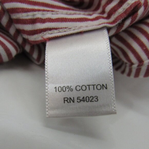 Banana Republic Men's Red Stripe Collared Long Sleeve Dress Shirt 17-171/2" XL - Picture 11 of 12
